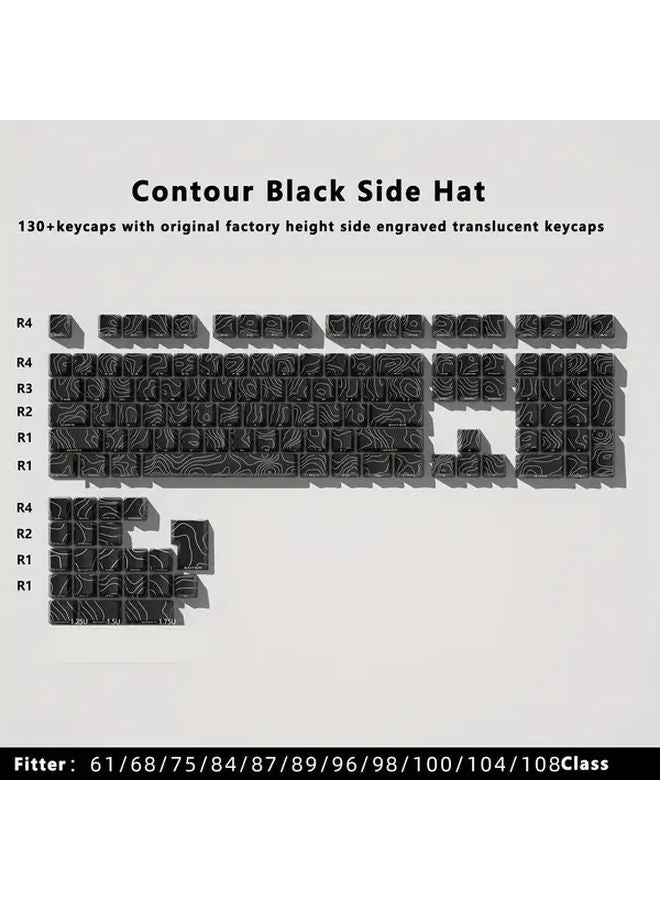 White 130 Key PBT Side Lit Keycaps Minimalist Profile For 61 To 108 Key Mechanical Keyboards - Image 1